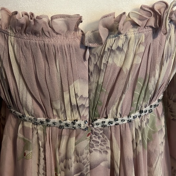 NWT Marchesa Notte Vintage Empire Waist floral cocktail dress w/Rhinestones Sz 8 - Picture 9 of 13